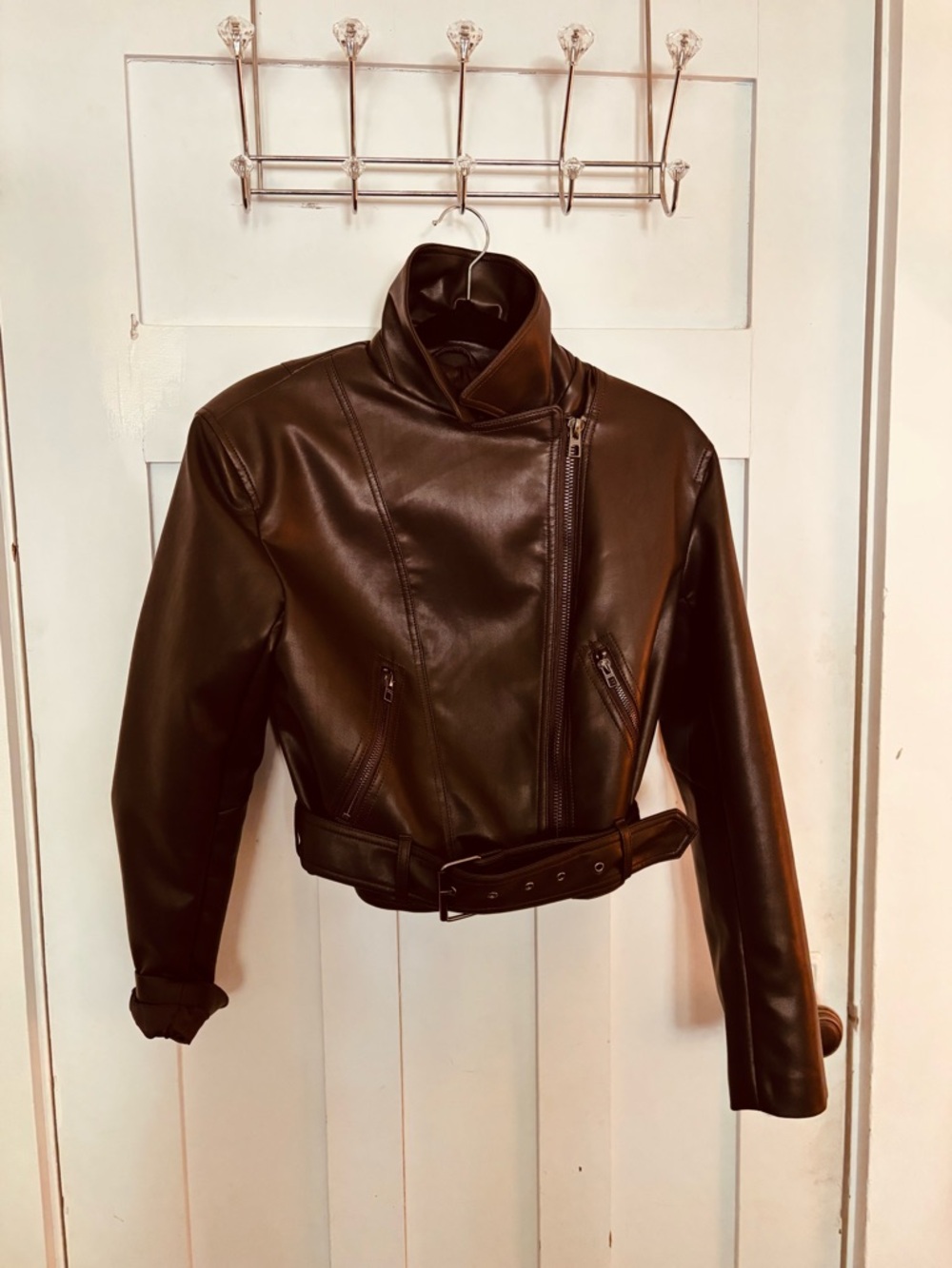 Espresso Brown Luxe Pleather Bomber Jacket. Soft. Structured. Effortless cool.